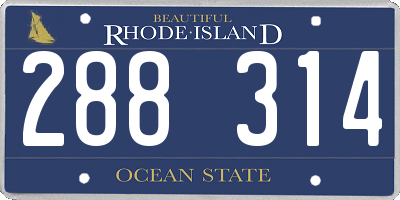 RI license plate 288314