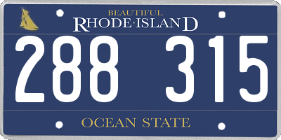 RI license plate 288315