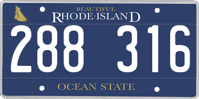RI license plate 288316