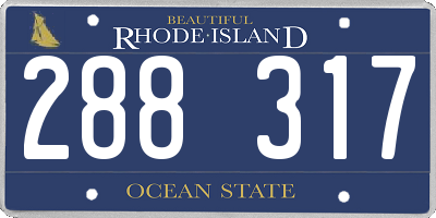 RI license plate 288317
