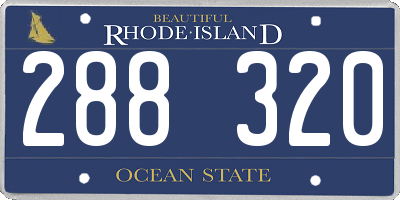 RI license plate 288320