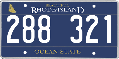 RI license plate 288321