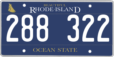 RI license plate 288322