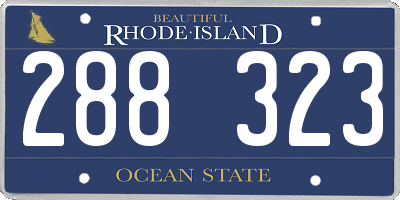 RI license plate 288323