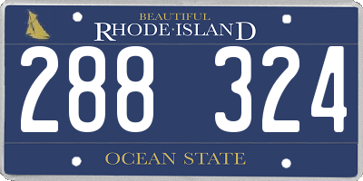 RI license plate 288324