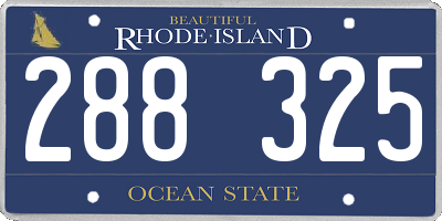RI license plate 288325