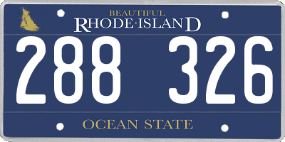RI license plate 288326