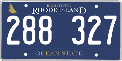 RI license plate 288327