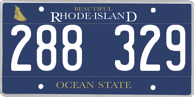 RI license plate 288329