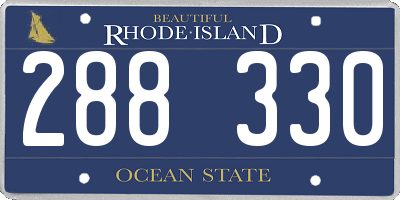 RI license plate 288330