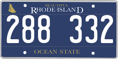 RI license plate 288332