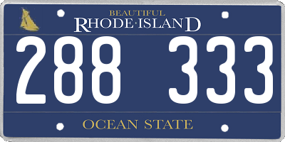 RI license plate 288333