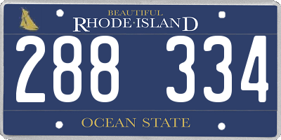 RI license plate 288334