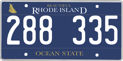 RI license plate 288335