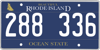 RI license plate 288336