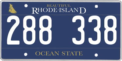 RI license plate 288338