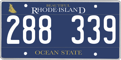 RI license plate 288339