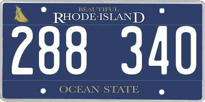 RI license plate 288340