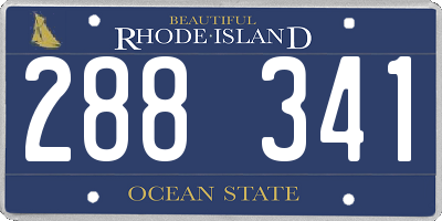 RI license plate 288341