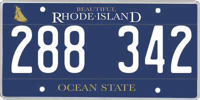 RI license plate 288342