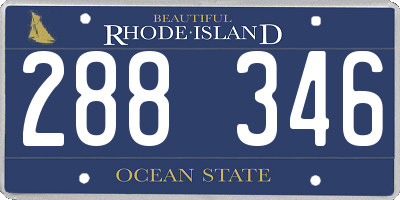 RI license plate 288346
