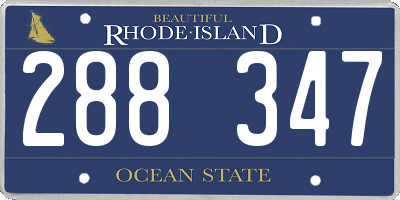 RI license plate 288347