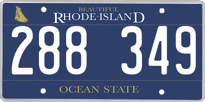 RI license plate 288349