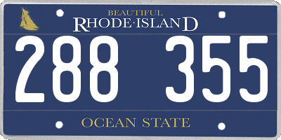 RI license plate 288355