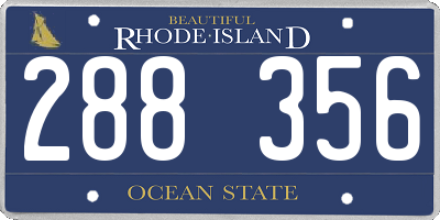 RI license plate 288356