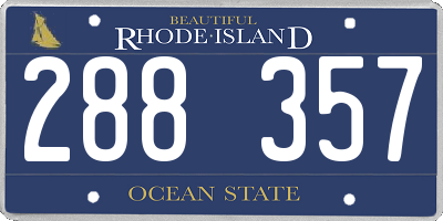 RI license plate 288357