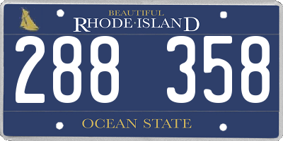 RI license plate 288358