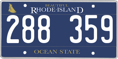 RI license plate 288359