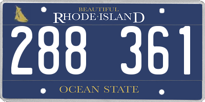 RI license plate 288361