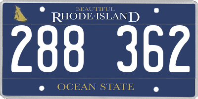 RI license plate 288362