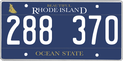 RI license plate 288370