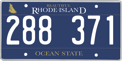 RI license plate 288371