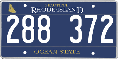 RI license plate 288372