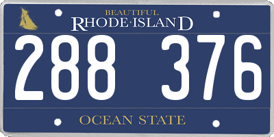 RI license plate 288376