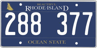 RI license plate 288377