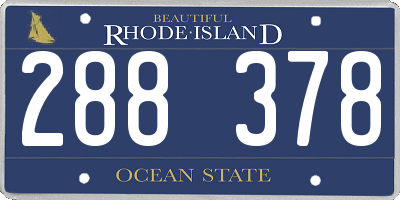 RI license plate 288378