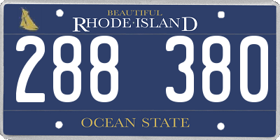 RI license plate 288380