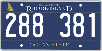 RI license plate 288381