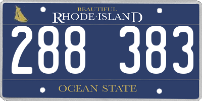 RI license plate 288383