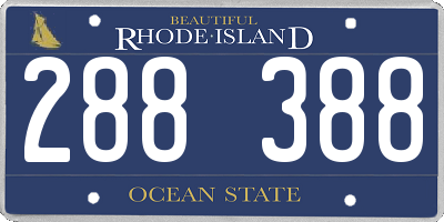 RI license plate 288388