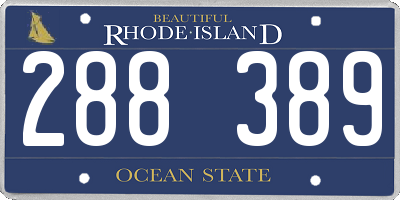 RI license plate 288389