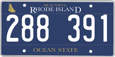 RI license plate 288391