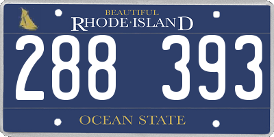 RI license plate 288393