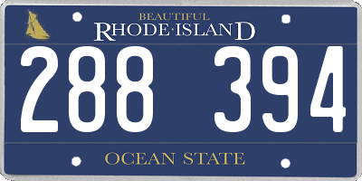 RI license plate 288394