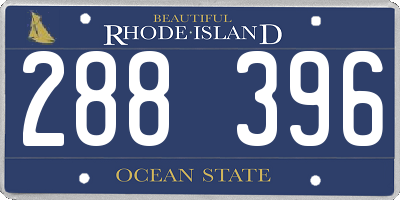 RI license plate 288396
