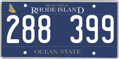 RI license plate 288399